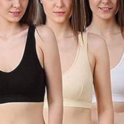 Women's Nylon & Spandex Non Padded Non-Wired Sports Bra (BG-BLK-WHT-A_Multicolored_Free Size)-image-57