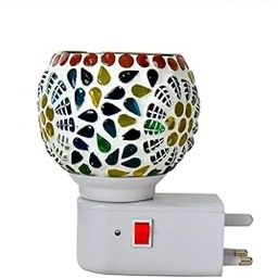 Kapur Dani Electrical Camphor Diffuser. Glass Kapoor Dhani & Essential Oil Diffuser with On Off Switch to Toggle Between Burner-image-2