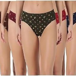 Printed Hipster Panty 100% Super Combed Cotton & Stretchable, Antibacterial, Medium Coverage, No Marks Waistband, Moisture Wicking & Breathable Panty Women & Girls-image-84