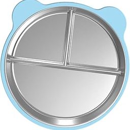 VELURA Kids Plate with Suction Snack Bowl Portable Divided Non Slip Stainless Steel Blue|1 Taco Holder|Home & Garden|Home & Garden-picture-22