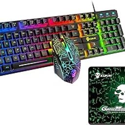 MERISHOPP USB Wired RGB Backlit Keyboard Mouse Set Rainbow Backlit Black Rainbow|Computers/Tablets & Networking | Keyboards, Mice & Pointers | Keyboards & Keypads-13