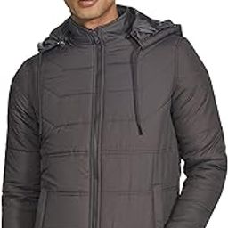Men's 100% Polyester Regular Quilted Jacket-image-45