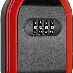 Lock Box, Lock Box, Wall Mounted Storage Cabinet for Keys, Durable Plastic Key Holder Box for Home and Office Use, Key Locker with Secure Lock and System(Red)-10