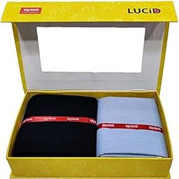 Raymond Fabrics Raymond Trouser Shirt Fabric Solid Combo Box (Light Blue Shirt-Black Pant, Unstitched, All Weather Fabric)-image-62