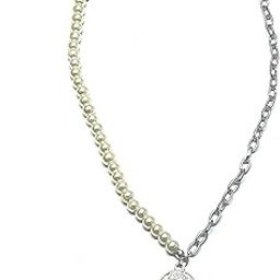 Men’s Half-n-Half Chain & Pearl Pendant with Vintage Coin Pendant | Bold Statement Jewelry for Streetwear, Parties & Modern Urban Style-image-76
