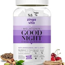 Zingavita 5mg Melatonin Sleep Gummies with 100mg Ashwagandha & Honey | Relaxation and Recovery | Helps You Fall Asleep Faster | Wake Up Refreshed | For Men & Women | 30 Gummies-30