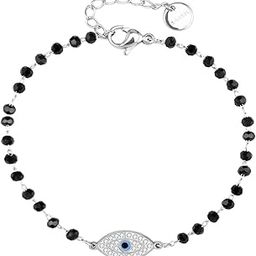 Stainless Steel Mangalsutra Evil Eye Nazaria Bracelet- Black Crystal Beads Anti Tarnish Chain Bracelet for Girls/Women-image-92