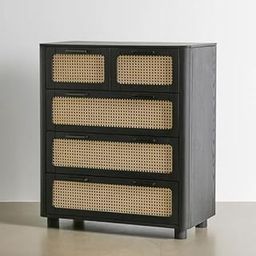 TGF & CO Chest of Drawers with Cane Spacious Storage, Intricate Detailing, and Rustic Natural Finish Premium Bedroom Furniture for Stylish and Functional Crafted from-image-58