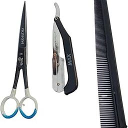 Hair Cutting Scissors Barber Man Women (Pure Reti Made) Hair Cutting Scissor Saloon Scissors Set Combo Razor Comb For Premium Kainchi-image-90