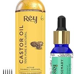 Rey Naturals Rosemary Essential Oil & Cold Pressed Castor Oil (Arandi Tel) | Rosemary Oil & Extra Virgin Hair Oil Combo For Helathy Hair & Scalp | For Men & Women - (200ml+15ml)-image-53