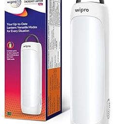 wipro EL2 Rechargable Emergency Lantern with 2-in-1 Lighting Mode|Translucent Diffuser for Uniform Light|Compact Design|Robust & Sturdy Product Material|Pack of 1, White-23