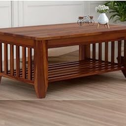 Daryoo - Wooden Center Coffee Table with Storage | Solid Sheesham Wood Centre Table for Living Room, Drawing Room & Office | Honey Finish-picture-16