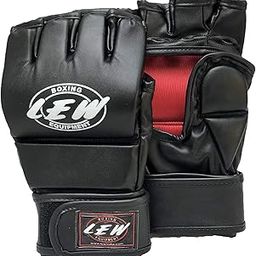 LEW All Black Martial Arts Training & Sparring | Palm-O Maya Hide Leather Grappling Mitts |Good for Kickboxing, Muay Thai, Cage Fighting, Punching Bag MMA Gloves (Black/Red, Large/Ex-Large)-image-34