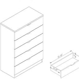 Mann Mart‚Hazelnut 5-Drawer Storage Chest: Modern Clothes Organizer with Cutout Handles for Bedroom & Entryway-image-18