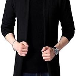 Men's Premium Cotton Blend Cardigan – Shawl Collar Shrug, Lapel Collar, Casual & Warm Winter, Summer Wear-image-25