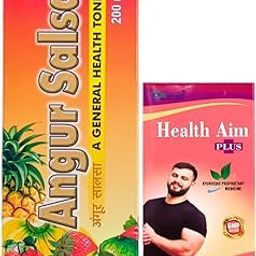 Herbshd Ayurvedic Angur Salsa Tonic & Health Aim Plus Capsules | General Health Combo Pack (200 ml, 30 Capsules)-image-13
