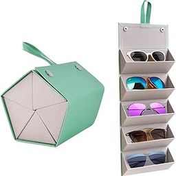 Sunglasses Organizer with Slots, Travel Glasses Case Storage Portable Sunglasses Storage Case Bag Foldable Eyeglasses Holder Box, Eyewear Display Containers for Men & Women-16