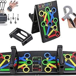 ODDISH way to fitness Push Up Board System - 15 in 1 Body Building Exercise Tools, Hand Grip, Finger Gripper Combo Pack - Workout Push Up Stands, Training System for Men and Women (PUSH-UP-COMBO)-89