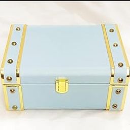 Luxebella Vintage Storage Trunk Box, Decorative Organiser with Gold Accents, 25.4 x 17.78 x 8.89 cm-image-33