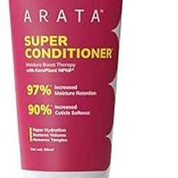 Arata Super Conditioner For Frizzy Hair | Increases Hydration by 97%,Softness by 90% | With Keratin & Rice Water for Smooth, Shiny Hair | Hair Conditioner for Women & Men | For All Hair Types | 50ML-12