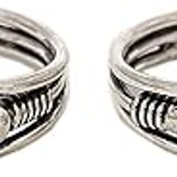 Small White Zircon 92.5 Sterling Silver Very Beautiful Antique Look Light Weight Toe Ring/Bichiya for Women Free Size 2 Piece-image-8