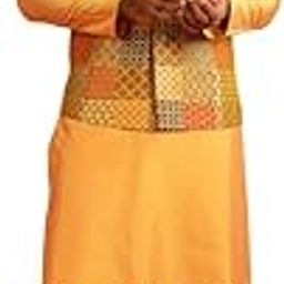Men's Multi Kurta Jacket Churidar Set Silk Blend Printed Full Sleaves, Knee Length, Straight, Regular Fit, Ethnic-picture-2