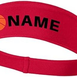 iZZYZX Basketball Name Printed Moisture Wicking Headbands for Men and Women - Personalization, Red, One Size-image-33
