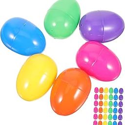 Abaodam 50pcs Fillable Plastic Easter Eggs Empty Egg Shaped Balls for Easter Party Decoration Creative Favor Boxes for Hunts and-image-42
