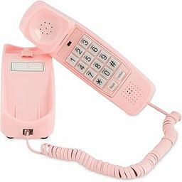 iSoHo, Trimline Phone - Phones For Seniors - Phone for hearing impaired - Ladies Pink - Retro Novelty Telephone - An Improved Version of the Princess Phones in 1965 - Style Big Button-9