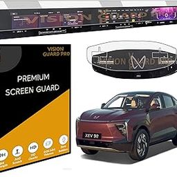 VISION GUARD PRO COMBO Screen Guard For ( NEW MAHINDRA XEV 9E ELECTRIC 2025 ) 12.3 Inch Infotainment + Steering Screen Guard / Anti Fingerprint / Scratch Resistant / XEV 9E 2025 Car Display Accessory [Not Tempered Glass]-12