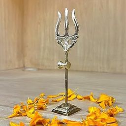 Craftsofindia® Brass Trishul for Pooja – 5.5 Inch Hindu Trident for Home Temple & Spiritual Décor | Mahadev Shiva Trishool for Puja & Protection-image-84