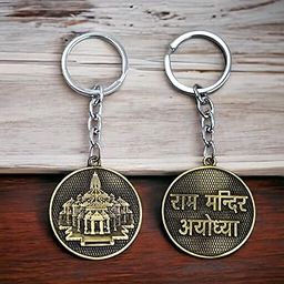 Masi Golden Ayodhya Jai Shree Ram - Ram Mandir Keychain Metal | Ram Mandir Keyring-image-62