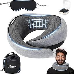 LUNEX Travel Neck Pillow - Premium Neck Pillow for Travelling | Soft Memory Foam Travel Pillow for Comfortable Neck Support on Flights, Trains & Cars | Grey-image-84