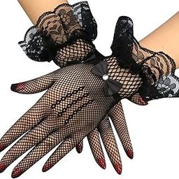 Ladies Lace Gloves Elegant Short Gloves Courtesy Summer Gloves for Wedding Dinner Parties-8
