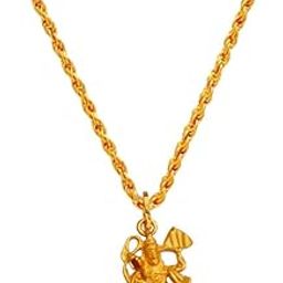 Religious Lord Pavan Putara Mahabali Ram Bhakt Hanuman Locket With Chain Gold Zinc, Metal Pendant Necklace Chain SPn2020840-image-80
