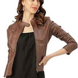 Women Faux Leather Regular Jacket (Brown) LRWBR1124-image-86