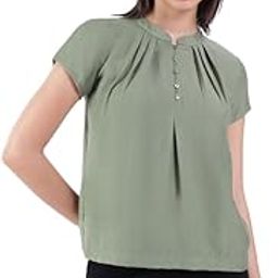 Solid Pintuck top | Solid Half Sleeve Women's Casual Wear Tops-image-13