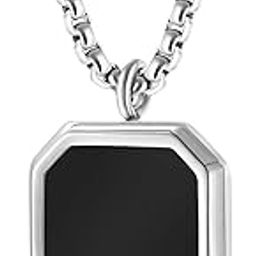 Chain Pendant for Men Fashion Pendants For Men | Silver Black Pendant Necklace | Stainless Steel Chain for Men | Accessories for Men | Birthday Gift for Men & Boys-image-56