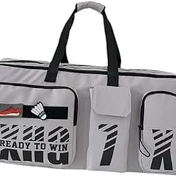 LR Decor E-Shop Badminton Bag Badminton Racket Handbag Racquet Carrying Bag Portable Gym Bag Gray-picture-2