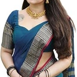 DEVIKA TEXTILES Gopika Rama Narayanpet Pure Cotton Saree for Women | Handwoven Traditional Indian Saree with Blouse Piece | Soft and Comfortable | Festivals and Special Occasions-image-14