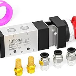 TAILONZ PNEUMATIC 1/4”NPT Automatic reset type Push Button 5 Way 2 Position Pneumatic Control Mechanical Valve-15