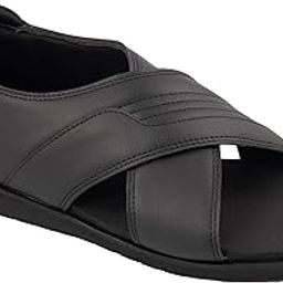 Orthopedic Sandals For Men | Cushioned Medicated Soft Insoles For Longer Time On Feet | Cross Tape Casual And Office Sandals For Men-91