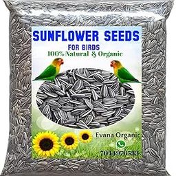 Evana Organic Premium Sunflower Dry and Clean Seeds for Birds | for All Life Stages, Bird Food for Cockatoo, Grey Parrot, Parrots, Macaw, and Exotic Birds and Other Small & Big Pet Birds etc 800 Grams-16