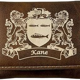 Kane Irish Coat of Arms Rustic Leather Wallet-36