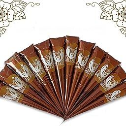 CareOne Gallery Instant Henna Paste Mehendi Cone | Vegan & Halal Nail Polish Cone For Women | Without Chemicals | Long Lasting | Ready To Use Dark Brown Colour Stain | Pack of 12 Pieces 120 Gms|-image-42