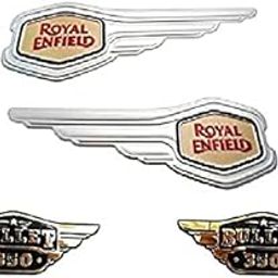 Gate 7 Fuel Tank Monogram & Side Panel Monogram/Badge/Emblem in Golden Colour for All Bullet, Classic 350cc, Electra 350cc & Standard 350 Models (Set of 4, Golden)-image-22
