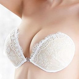 HEAVENGLOW Silicone Strapless Bra Backless Push Up Adhesive Invisible Lace Stick On A-image-66