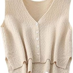 Women Sweater Vest Breathable V Neck Casual Fashion Jumpers Sleeveless Gilet Apricot|Clothing Shoes & Accessories | Womens Clothing | Coats & Jackets-11