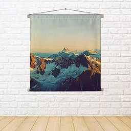 ArtzFolio Landscape With Peaks Covered By Snow & Clouds Canvas Fabric Painting Tapestry | Scroll Art Hanging 29.1 x 29.1 inch (74 x 74 cms)-image-26
