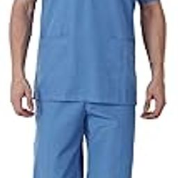 RANK Men's Poly Cotton Scrub Suit for Componder | Hospital OT Surgical Medical Lab Scrub Uniform for Doctor and Dentist Size - XL (Blue)-image-15